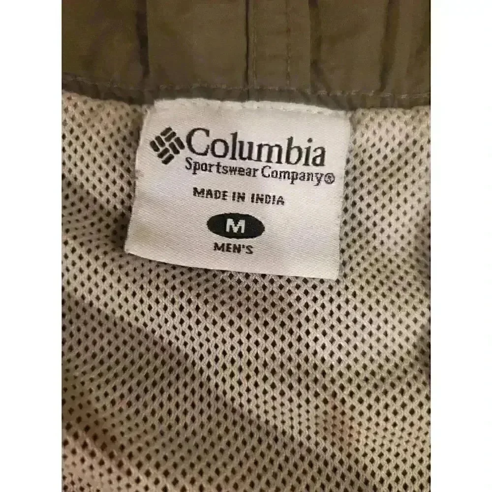 Columbia Men's Olive Green Nylon Swim Board Shorts EUC sz M